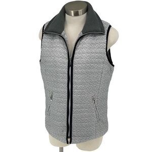 Tribal Womens Full Zip Ribbed Knit Collar Lined Puffer Vest‎ Gray Size Small